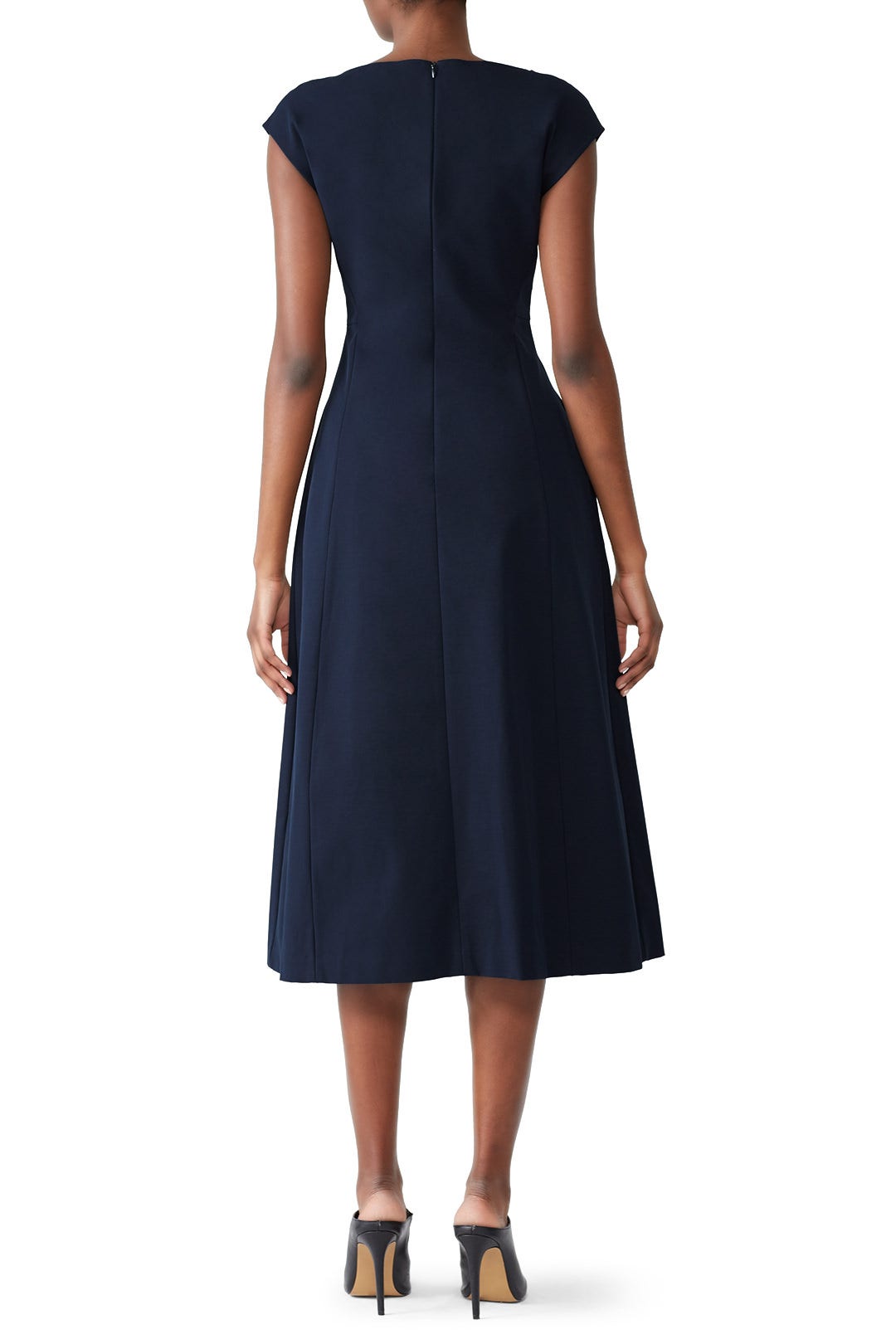 Navy Boat Neck Tulip Dress by Theory 1