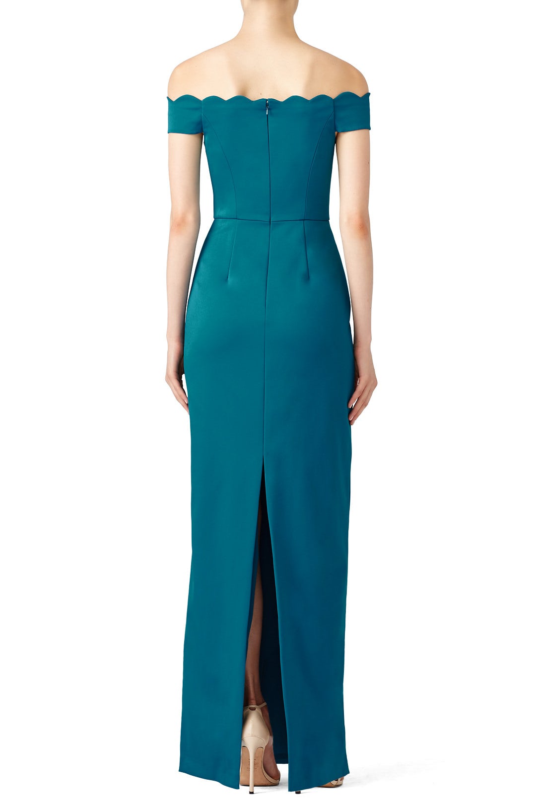Teal Scallop Gown by Badgley Mischka 1