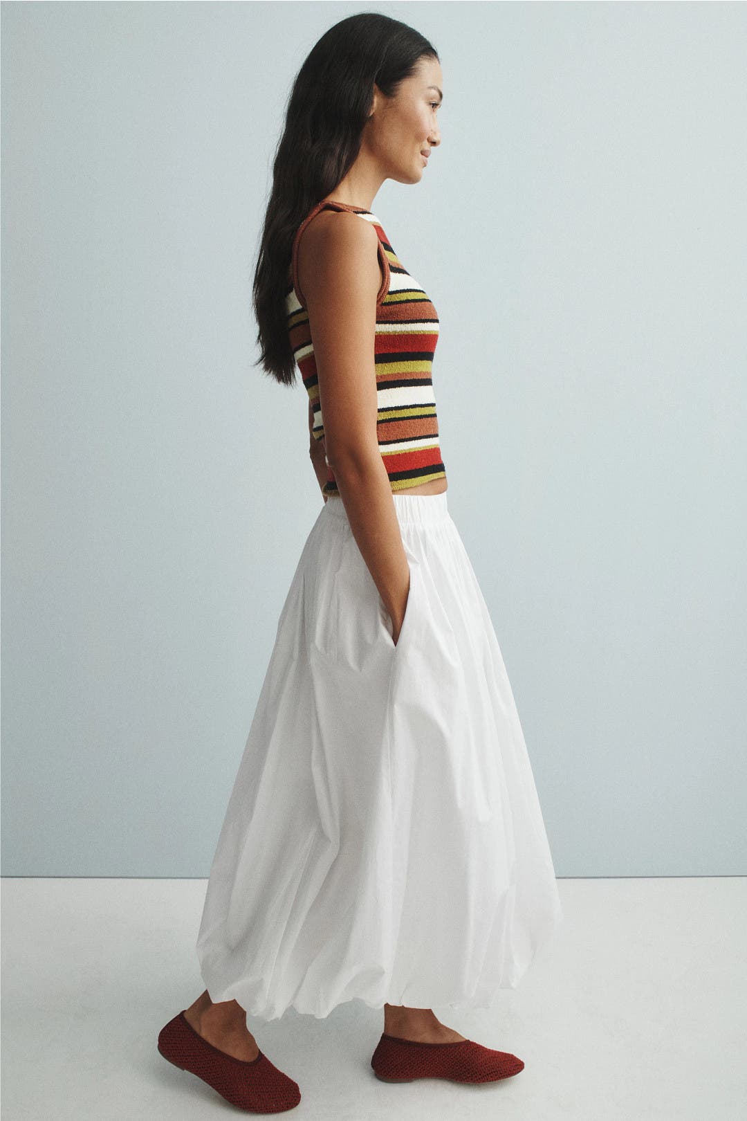Earth Stripe Textured Knit Tank Top by Zulu & Zephyr | Rent