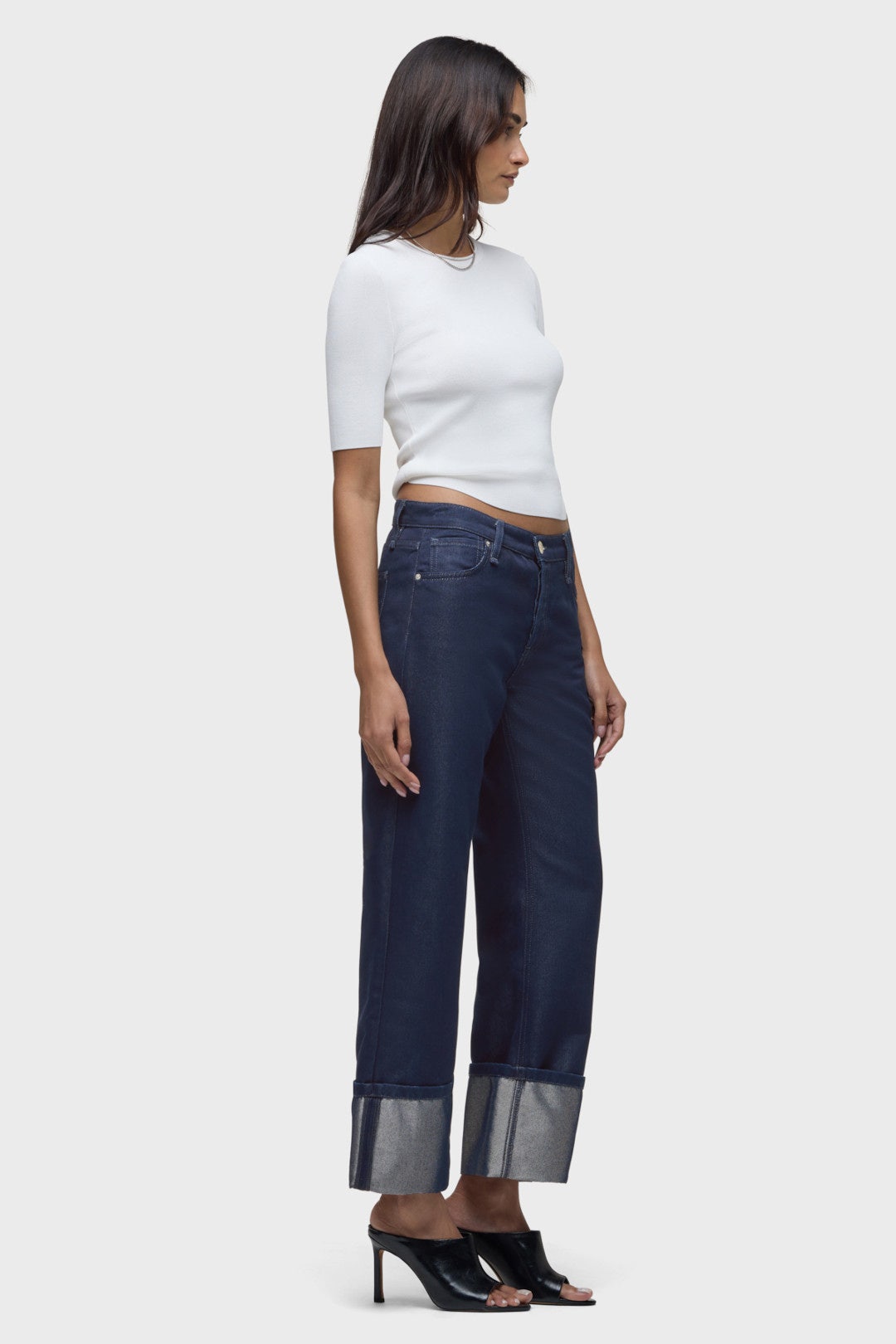 Rosie High Rise Wide Leg Ankle Cuff Jeans by Hudson 1