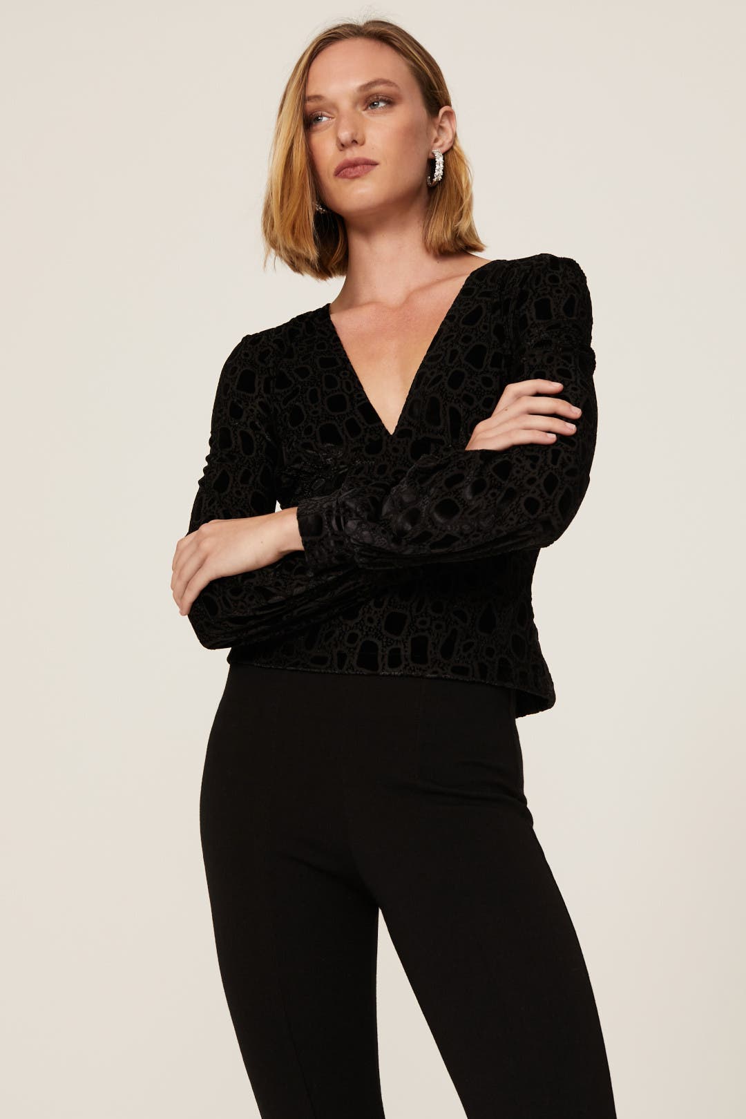 plunging v neck shirt