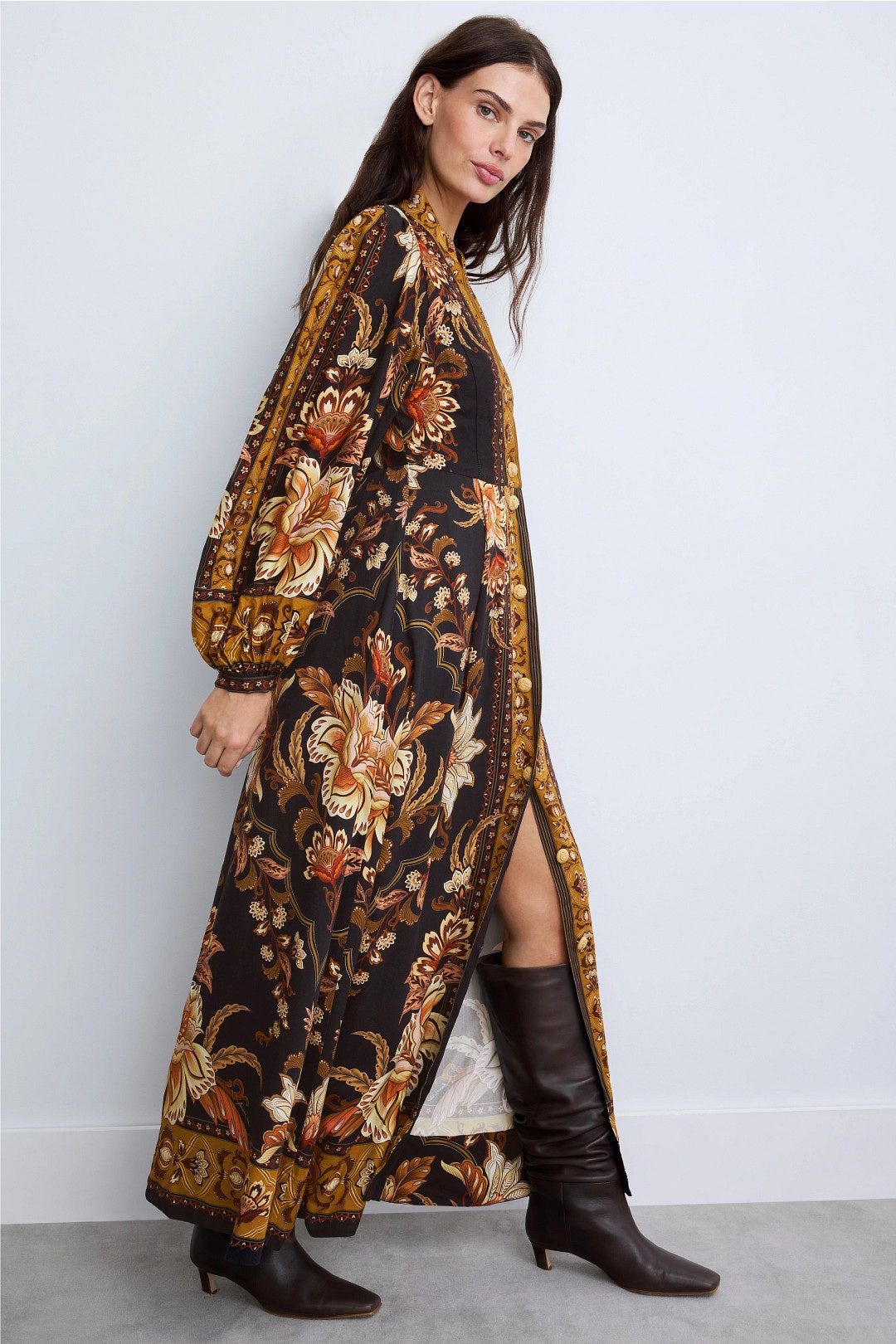 Majestic Garden Buttoned Puff Sleeve Maxi Dress by FARM Rio 1