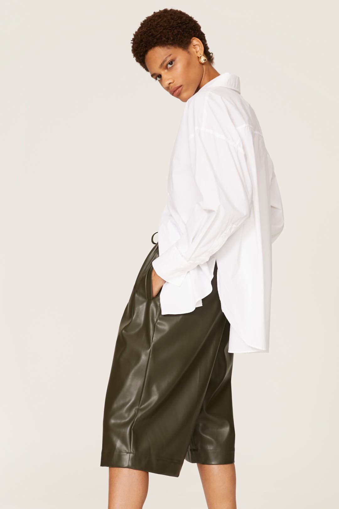 sheller シェリエ leather like wrap culottes Culottes – shéller / シェリエ