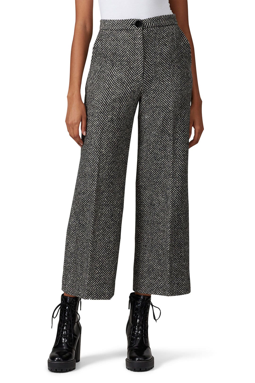 Houndstooth Wide Leg Trousers by ALEXACHUNG 1