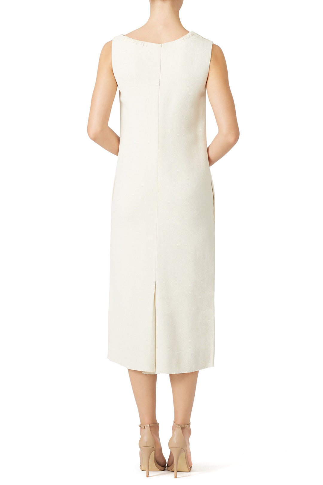 Cream White Double Crepe Dress by Nina Ricci 1