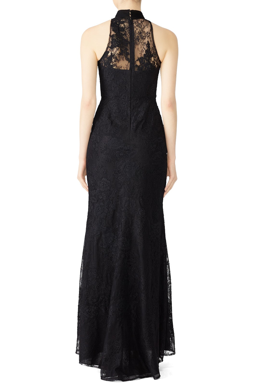 Black Lace Column Gown by Badgley Mischka 1