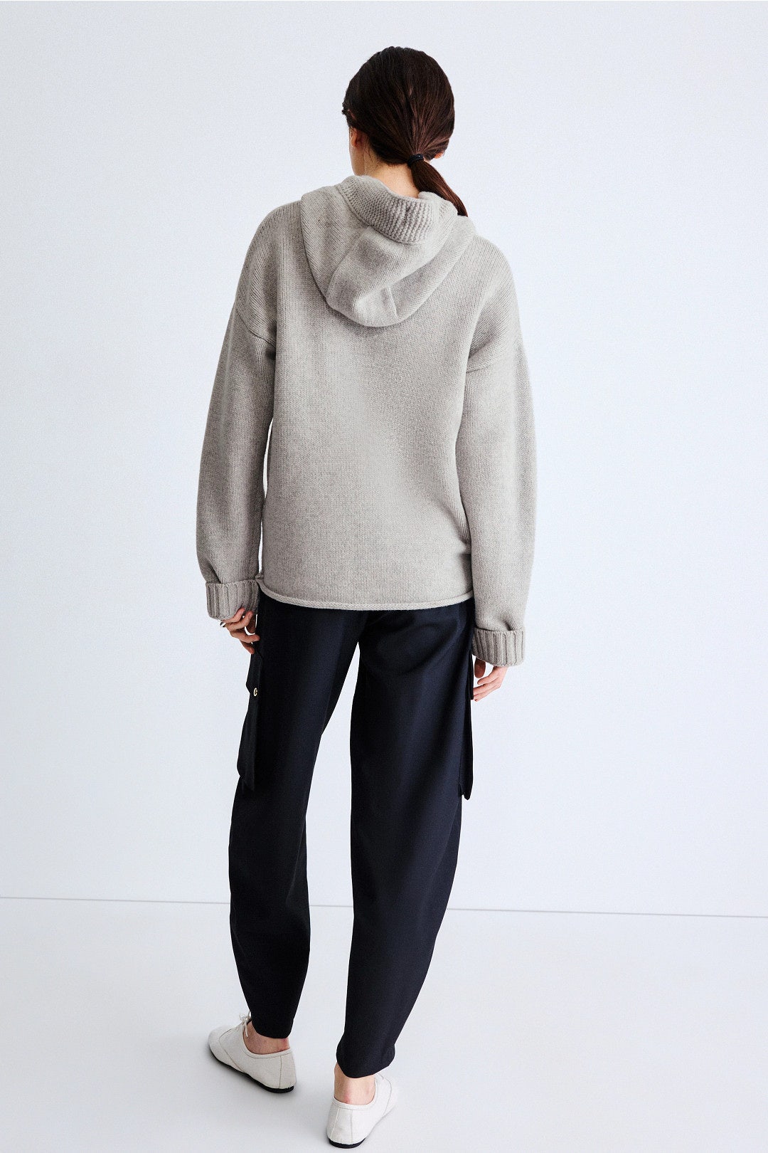 Grey Anchor Embroidery Zipper Hoodie by JW Anderson 2