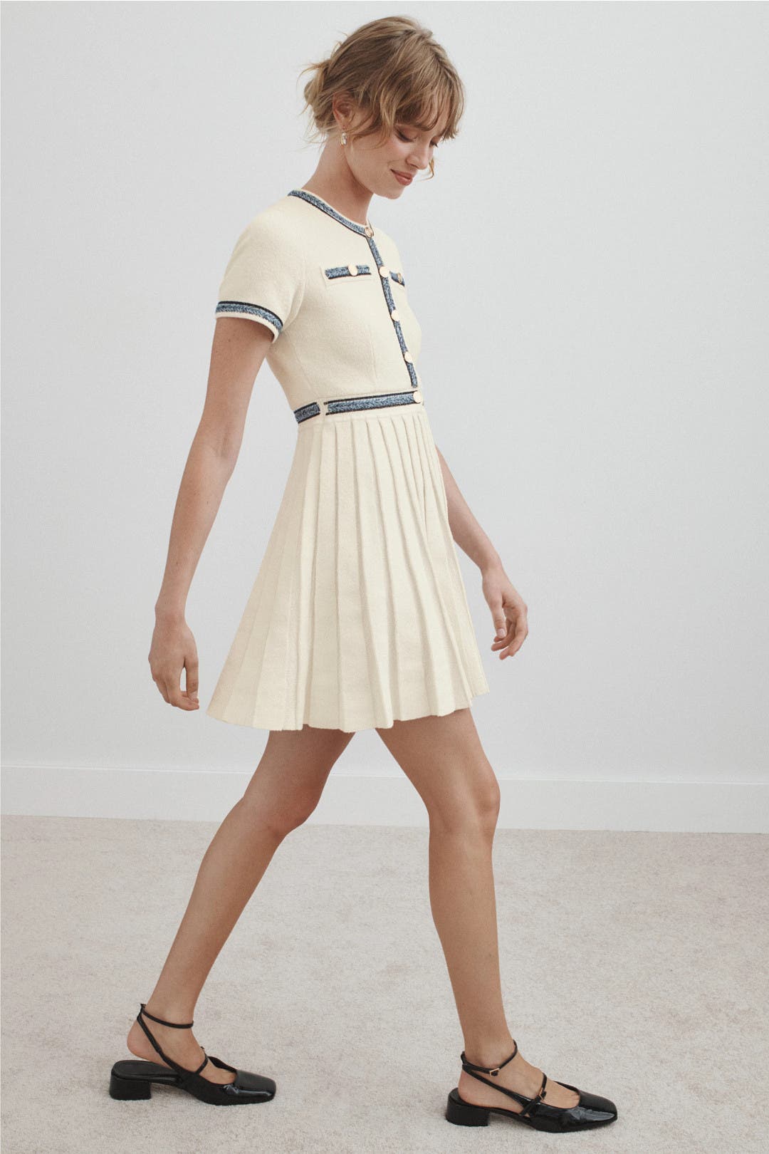 Pleated Knit Mini Dress by Maje | Rent the Runway