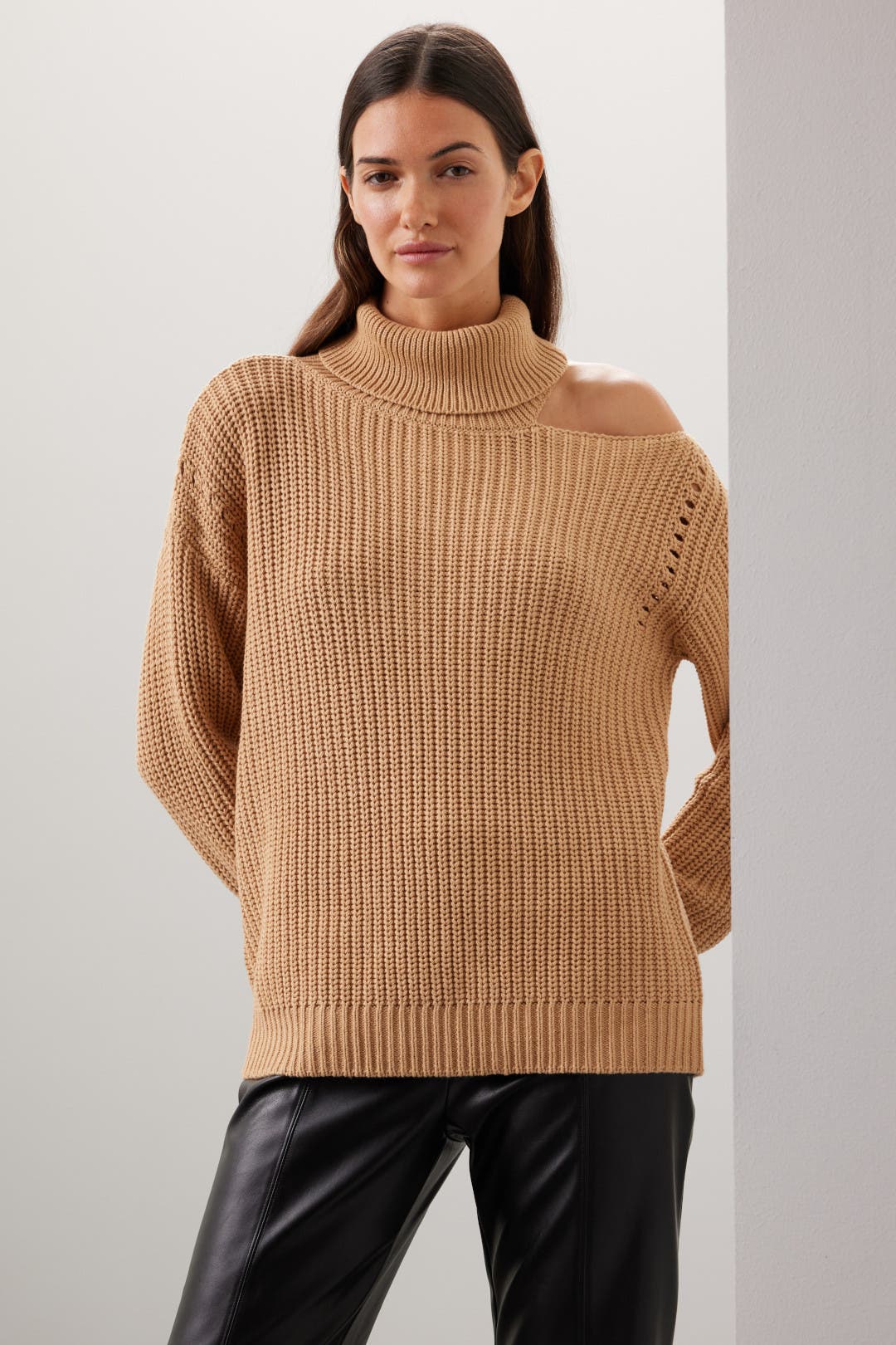 L'Appartement ボートネックアゼKNIT*◆キャメル L'Appartement DEUXIEME CLASSE（ボートネック ・ ニット/セーター）の