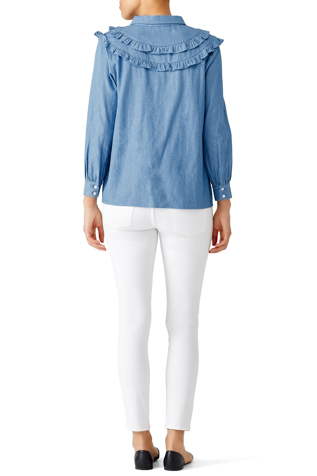 Ruffled Denim Top by English Factory 1