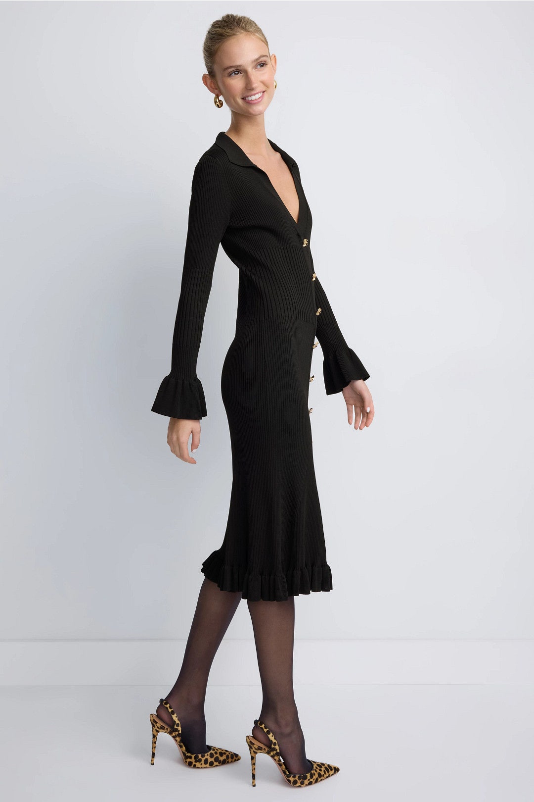 Hallie Knit Midi Dress by Hervé Léger 1