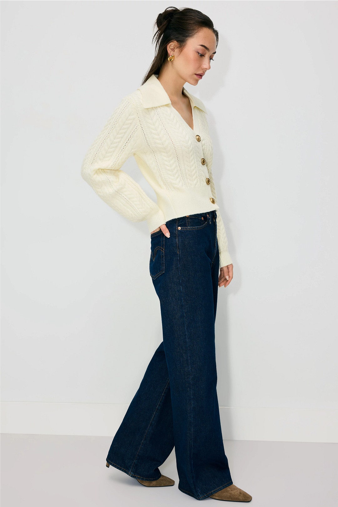 Hazel Long Sleeve Cable Knit Cardigan by Alexia Admor 1