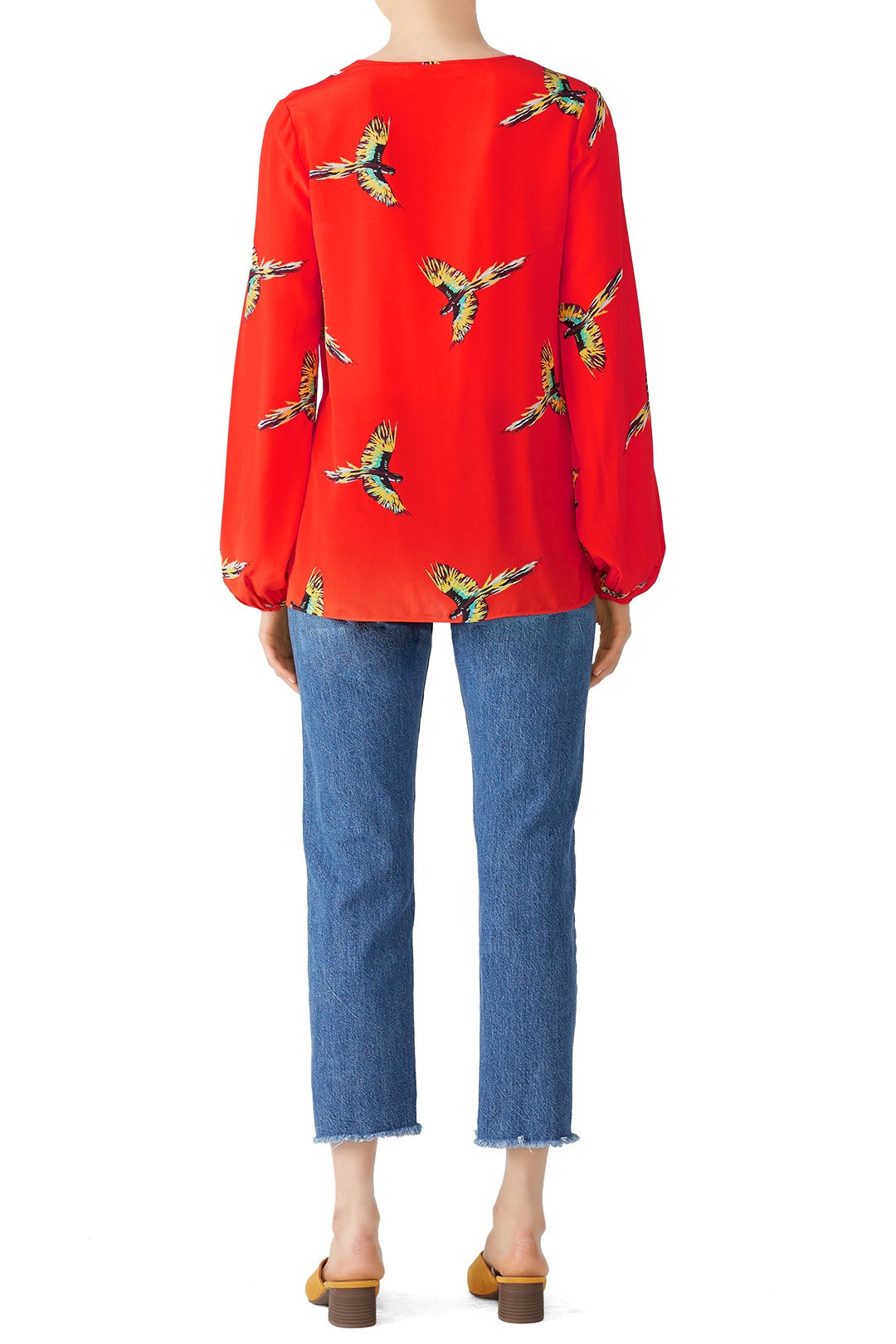 Red Keyhole Blouse by Diane von Furstenberg 2