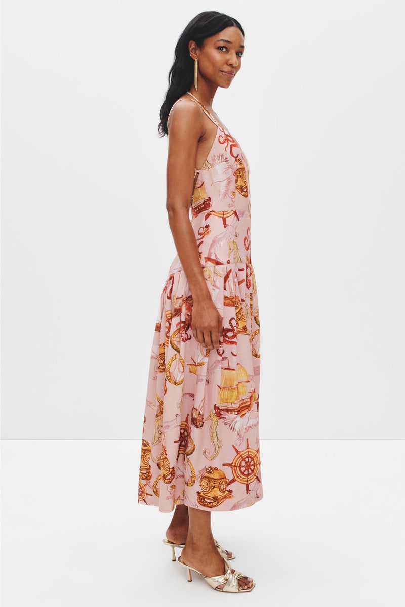 Nautical Wonder Pink Strappy Dress by FARM Rio - Photo 1