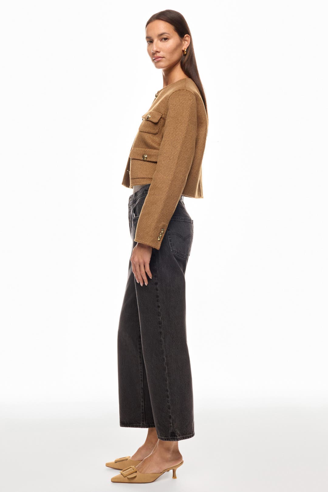 【大人気】SANDRO ライトコート Oversized dual-material coatigan white / beige For Women