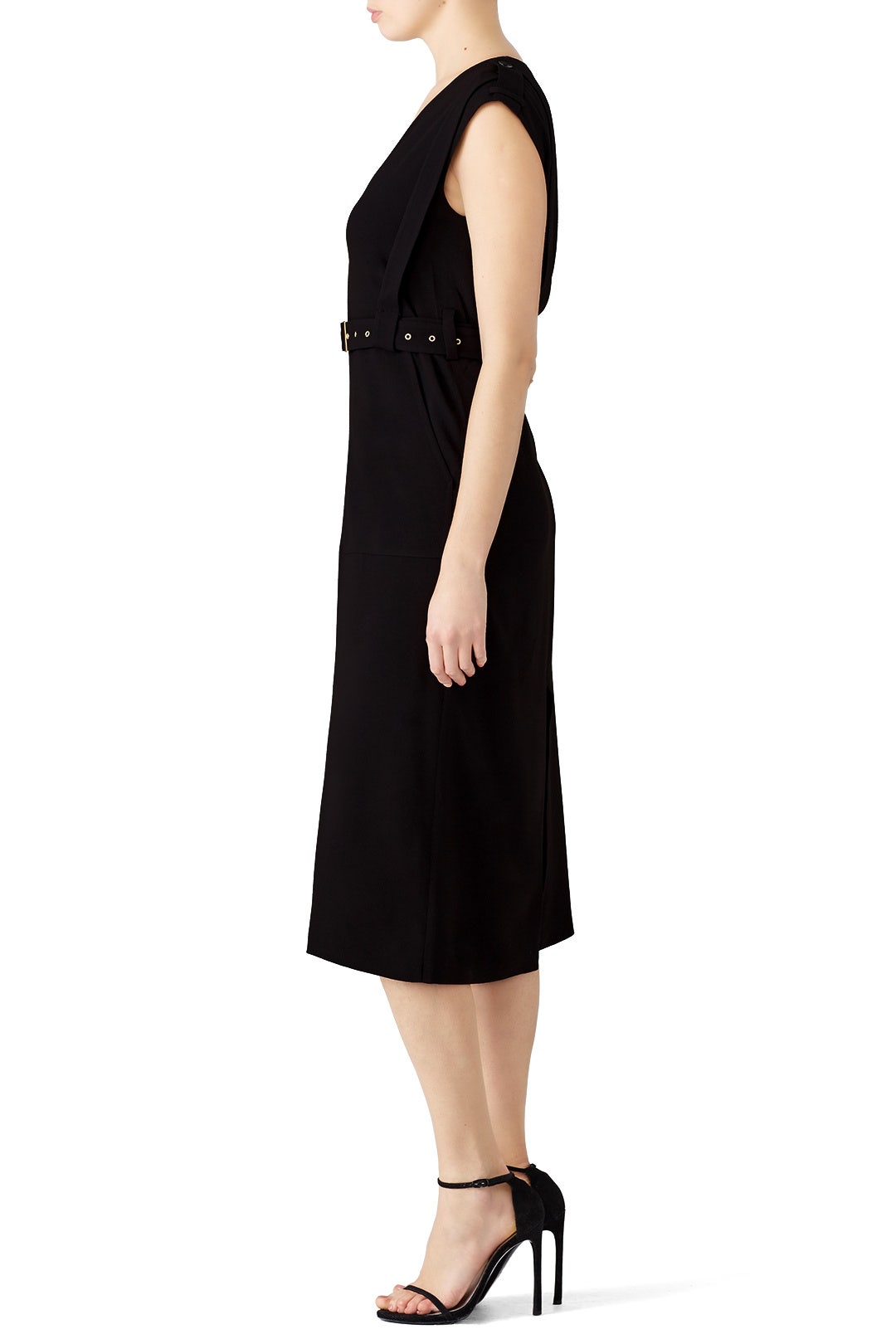 Black Savanna Crepe Midi Dress by Tibi 1