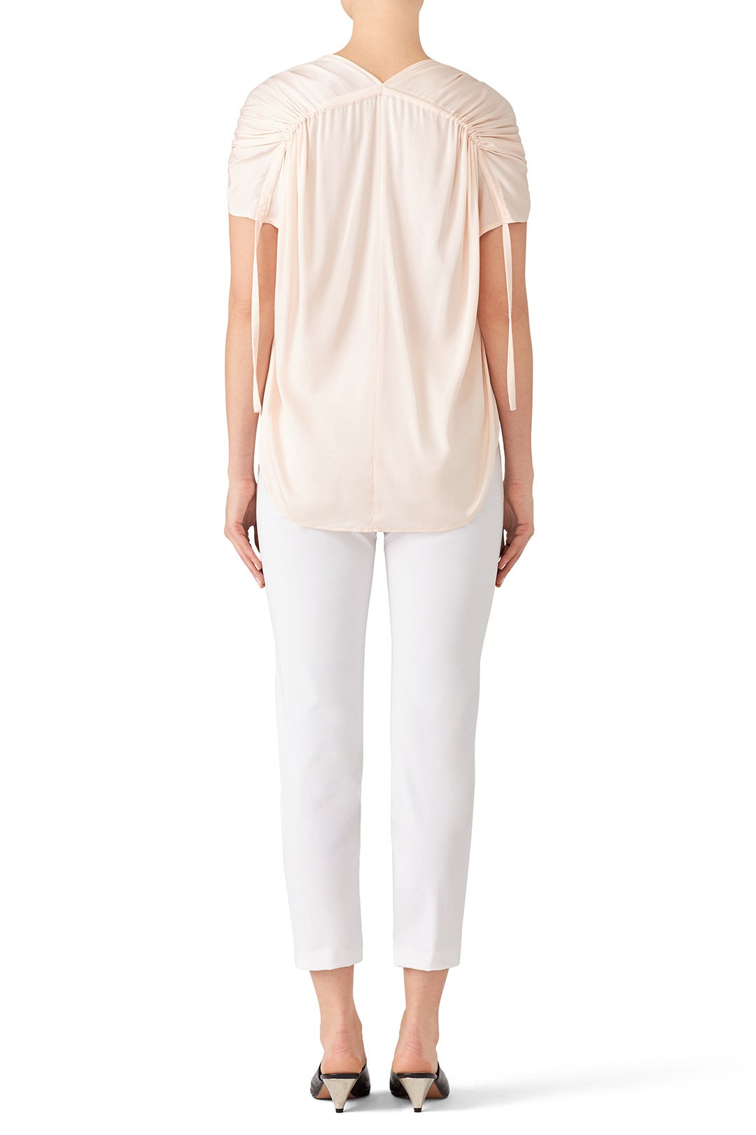 Ruched Pink Blouse by VINCE. 1