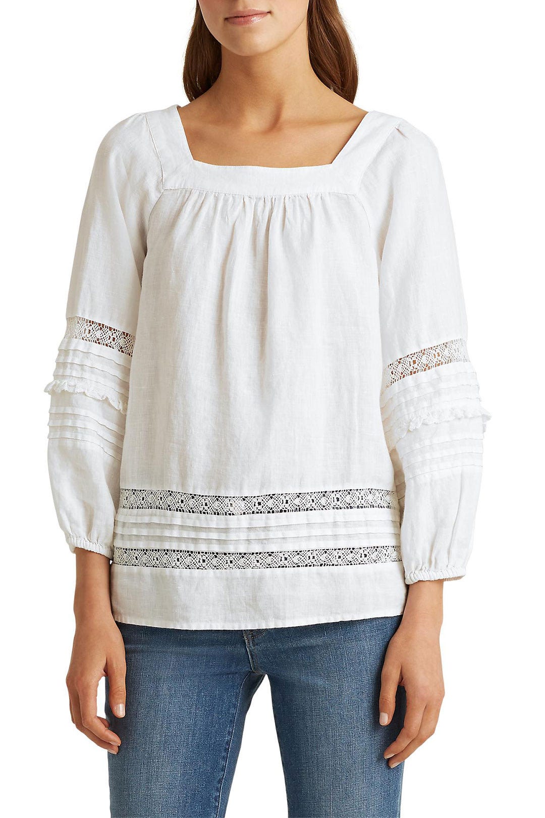 Linen Square Neck Top by Lauren Ralph Lauren 1