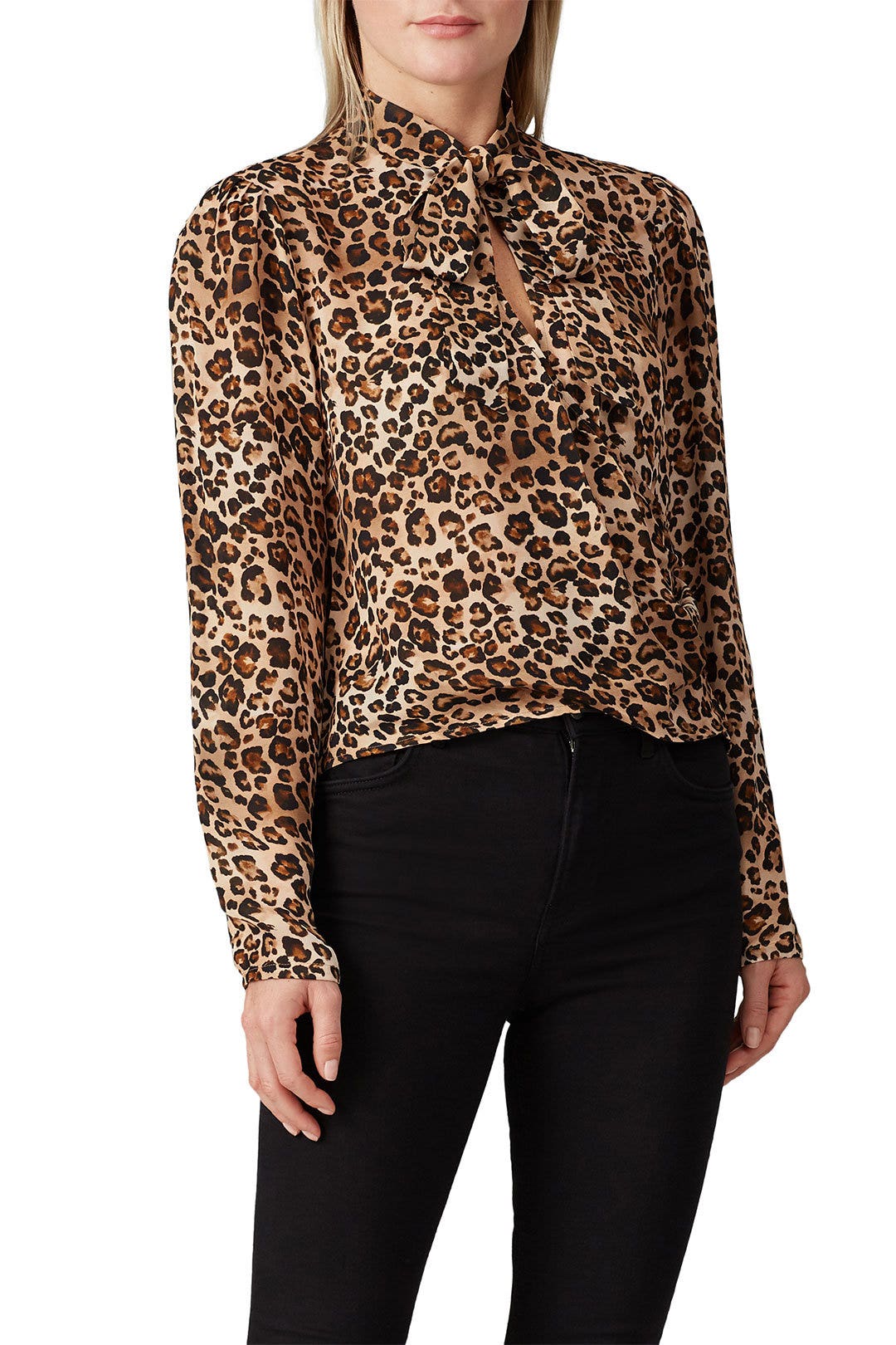 Leopard Tie Neck Top by Nicholas 1