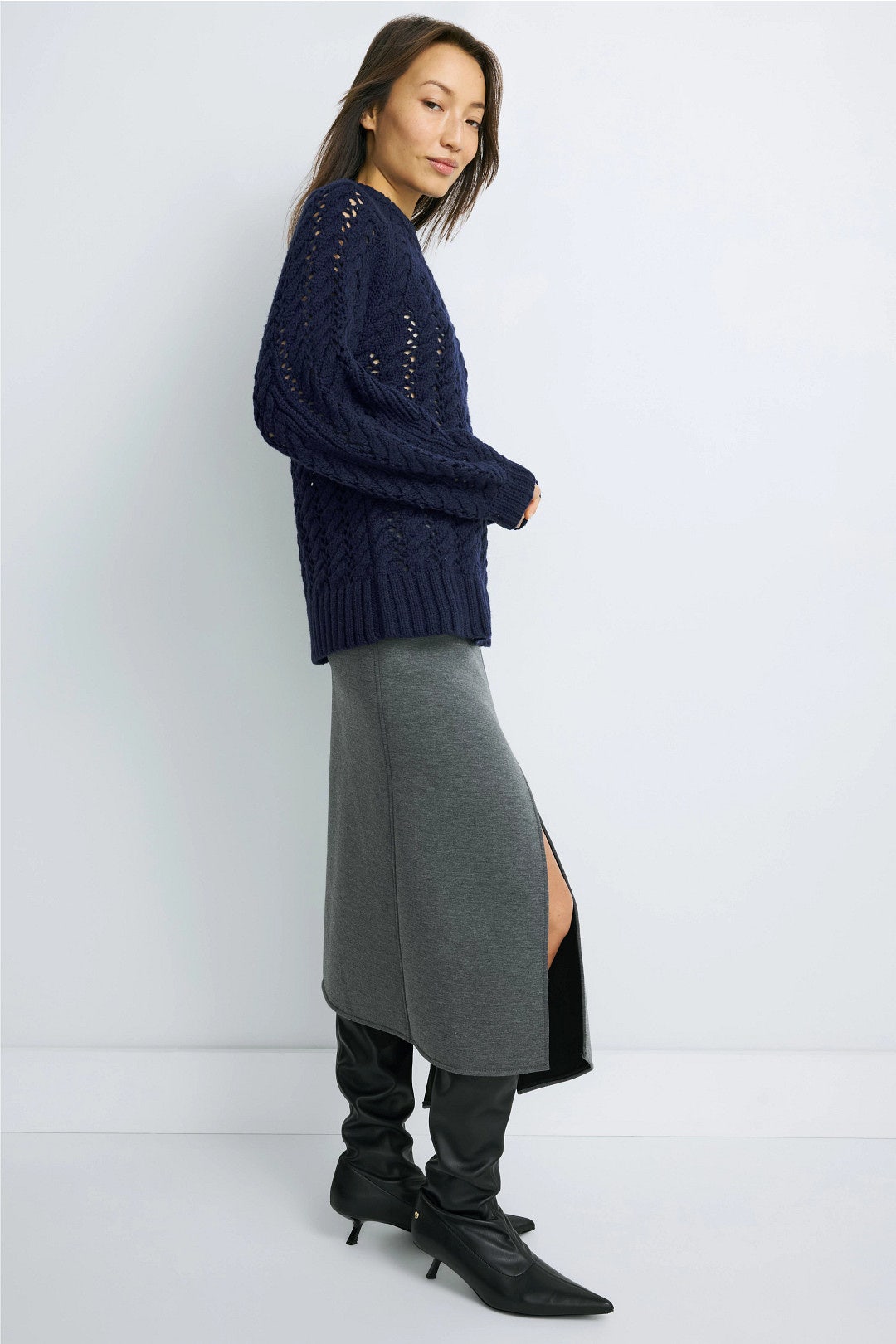 Open Knit Crew Neck Sweater by Adam Lippes x RTR 1
