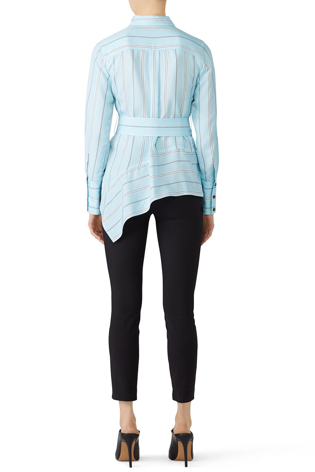 Striped Asymmetrical Shirt by Derek Lam 10 Crosby 1