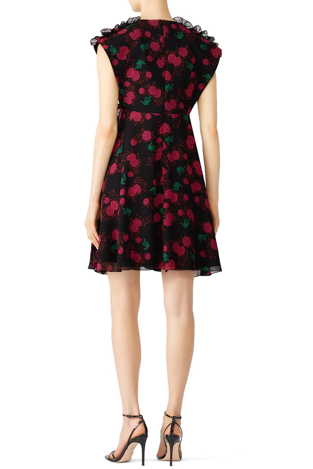Rose Ruffle V-Neck Dress by Giamba 1