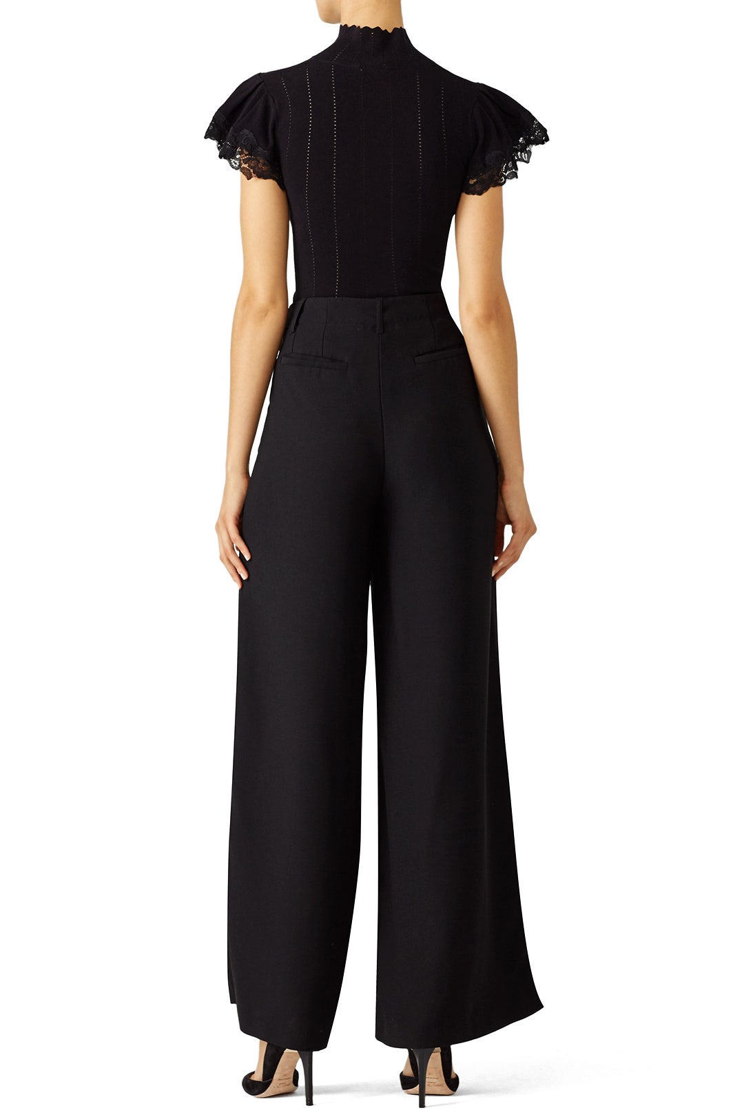 Black Peeking Lace Top by Rebecca Taylor NYC 1