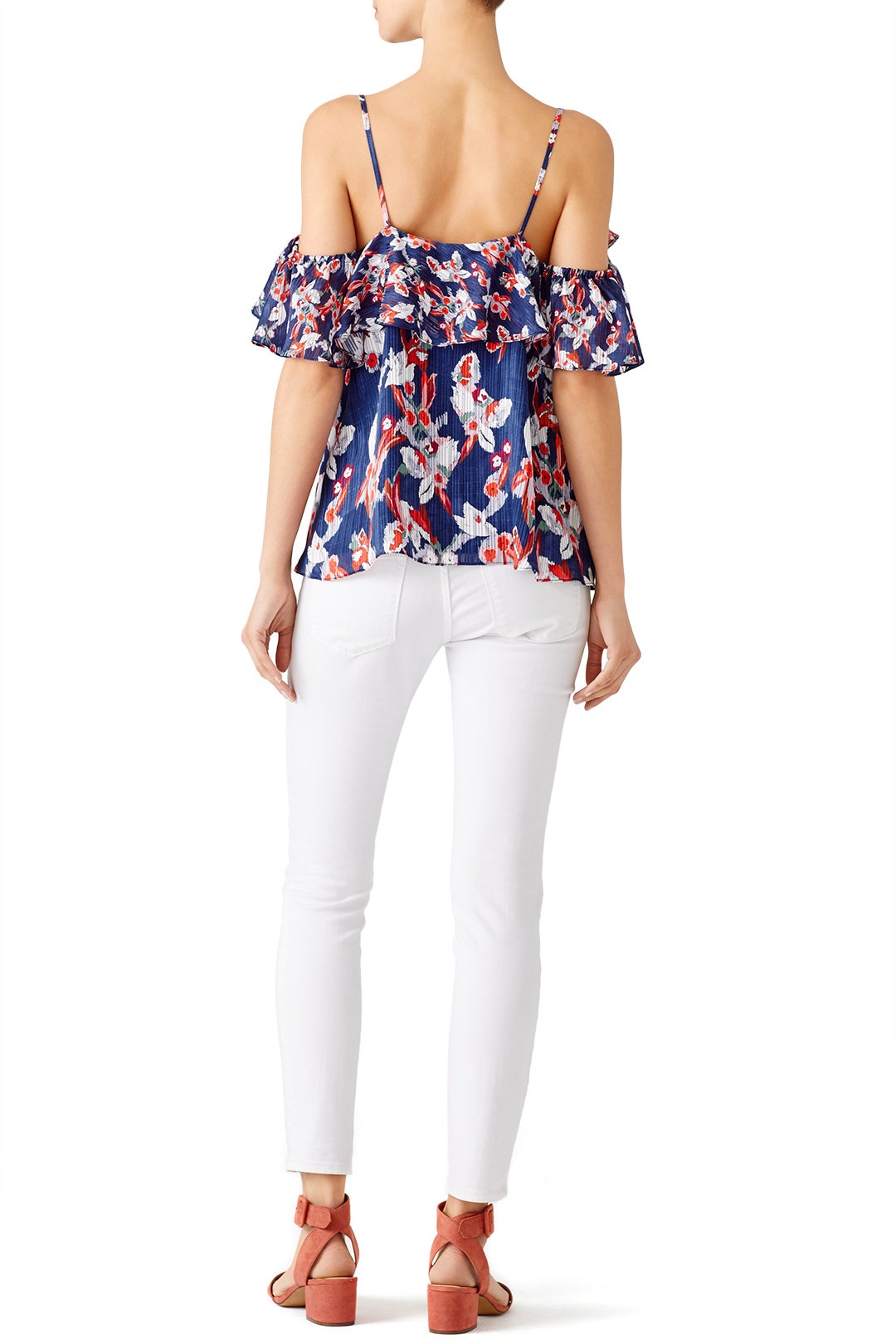 Navy Floral Stripe Top by Tanya Taylor 2