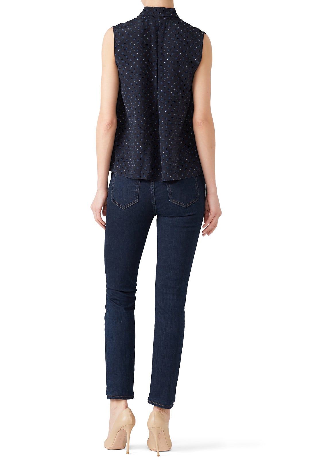 Shadow Dot Drape Neck Blouse by VINCE. 1