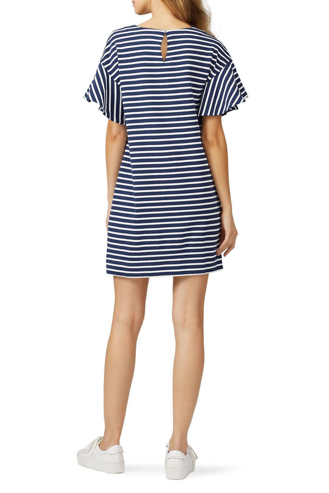 Striped Flutter Sleeve Dress by KINLY 2