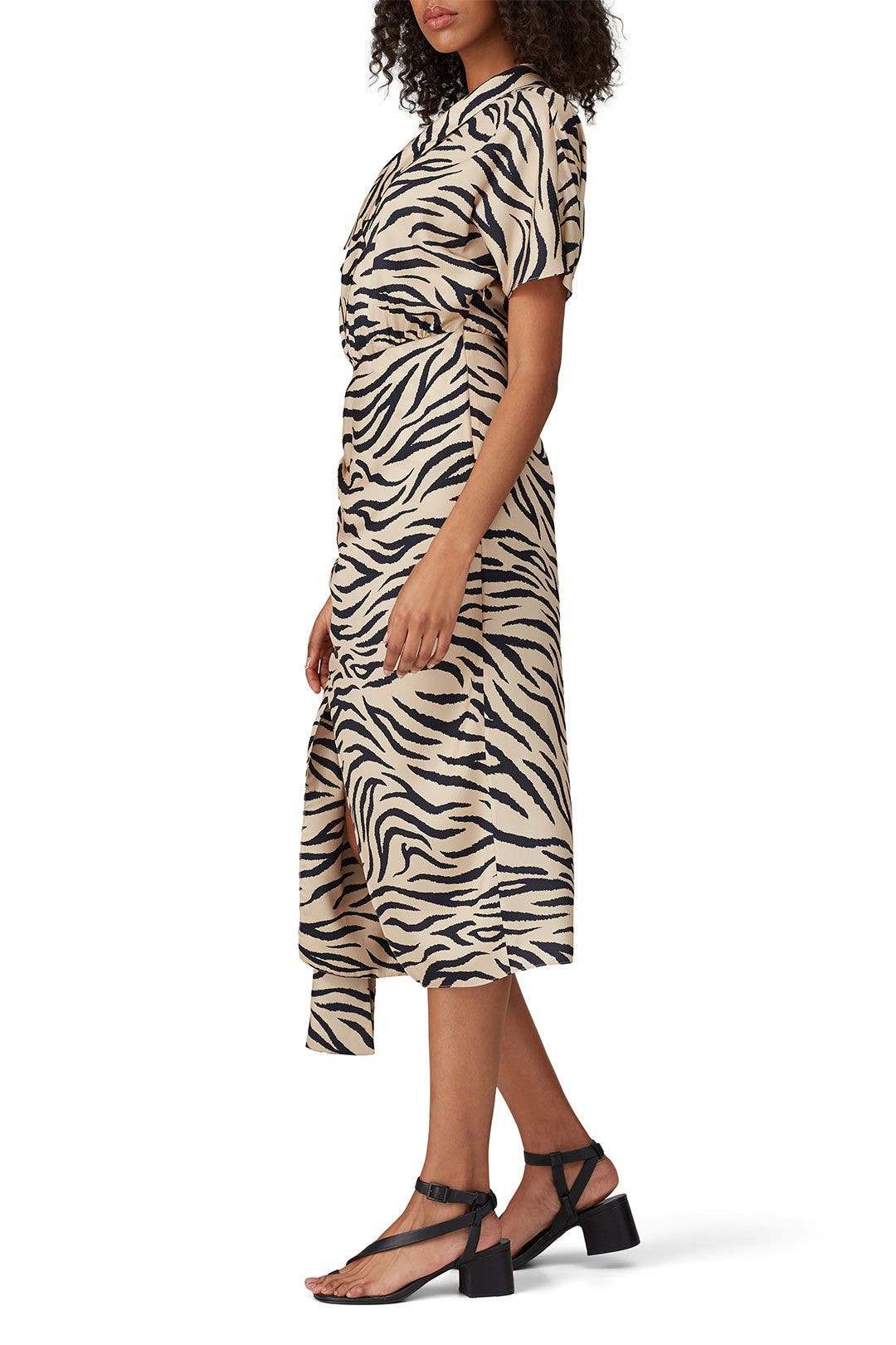 Zebra Drop Collar Dress by LAPOINTE 1