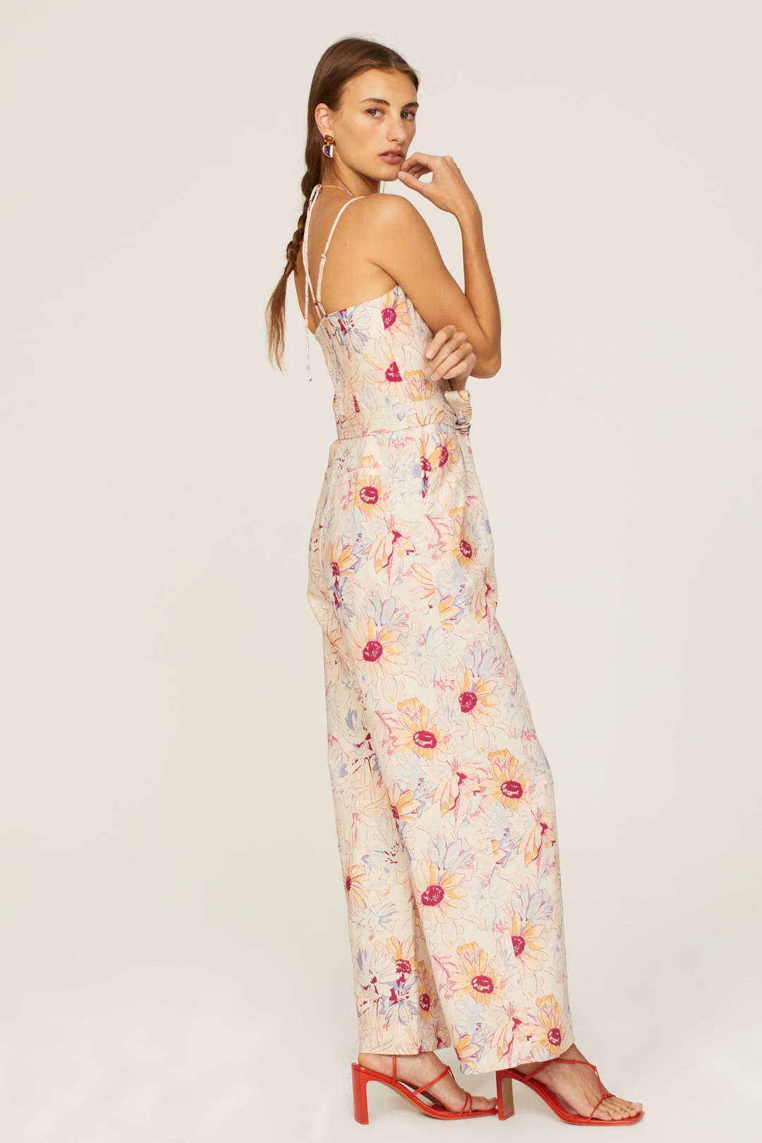 ito fukuoka　jumpsuit （slim) スモーキーピンク Trendsetter Denim Jumpsuit – VICI
