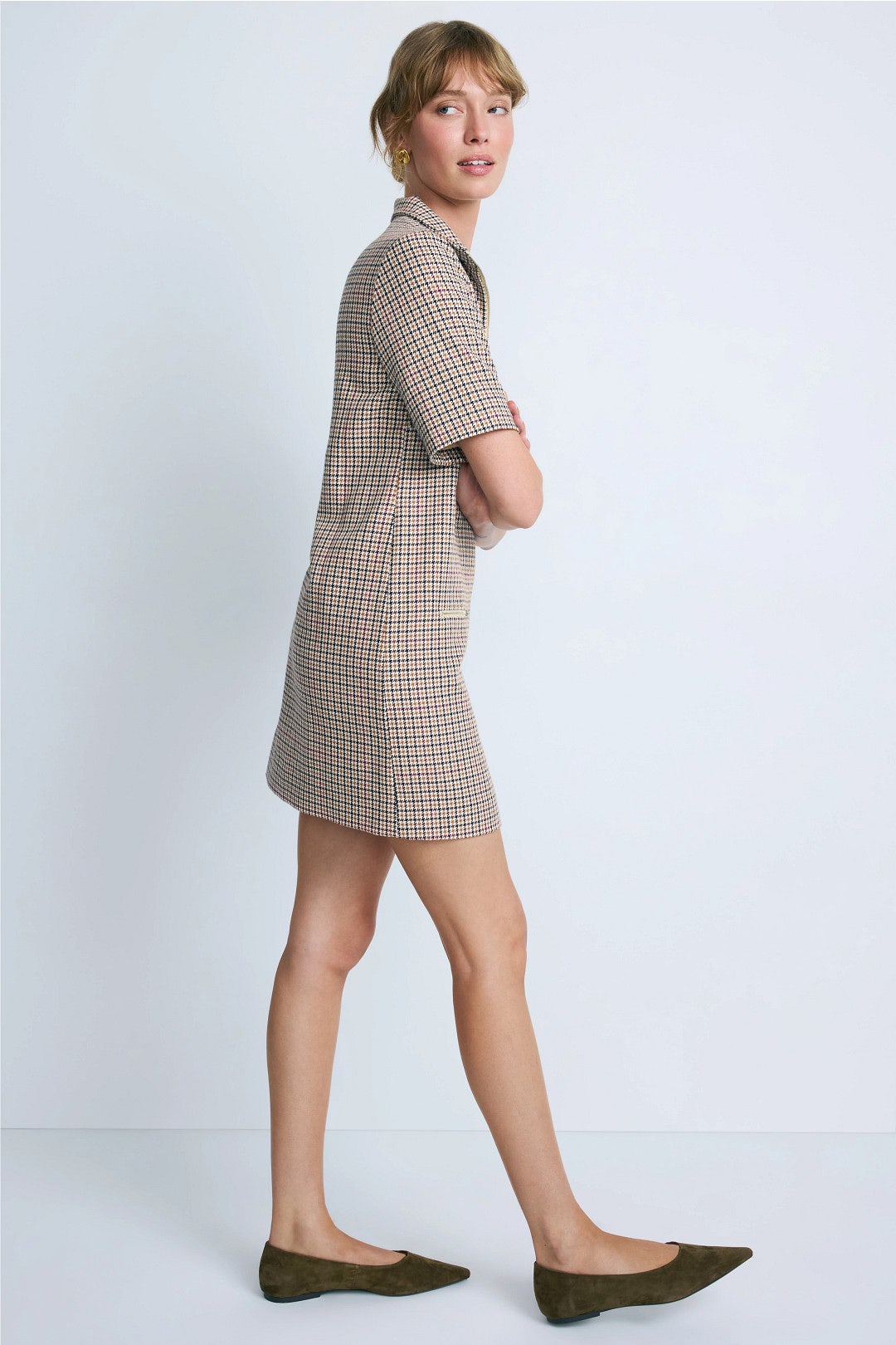 Plaid Zipper Mini Dress by Rosetta Getty x RTR 1