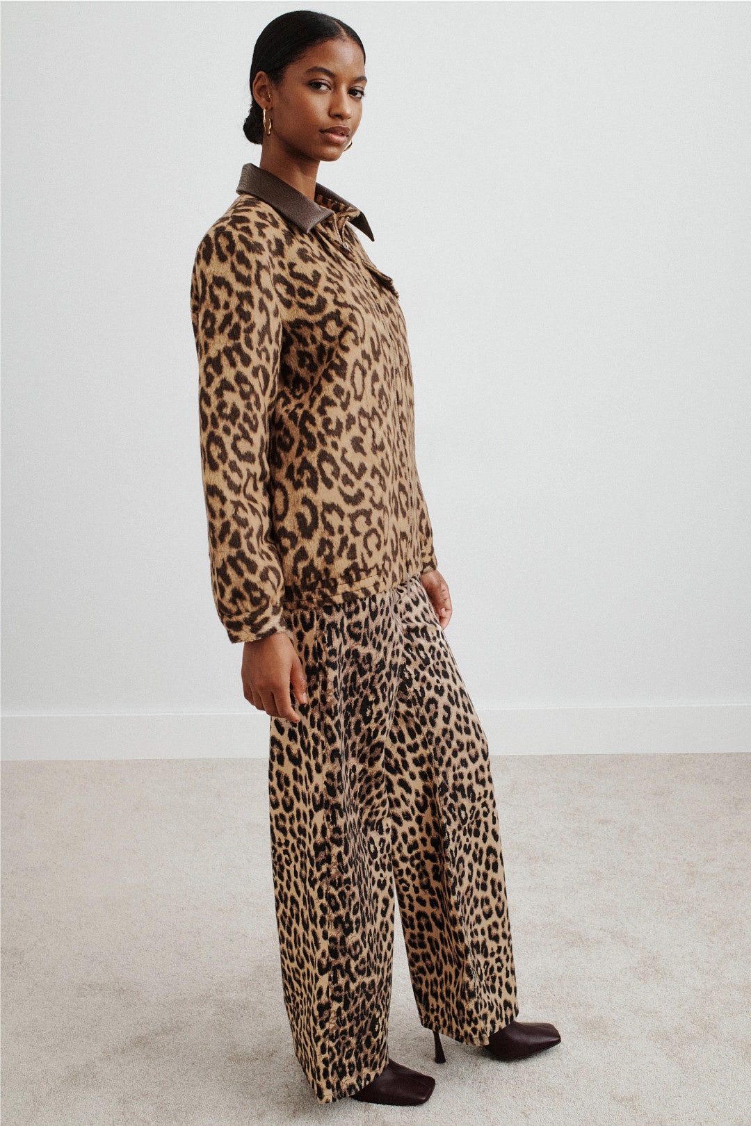 Beline Cheetah Print Collared Jacket by Baum und Pferdgarten 1