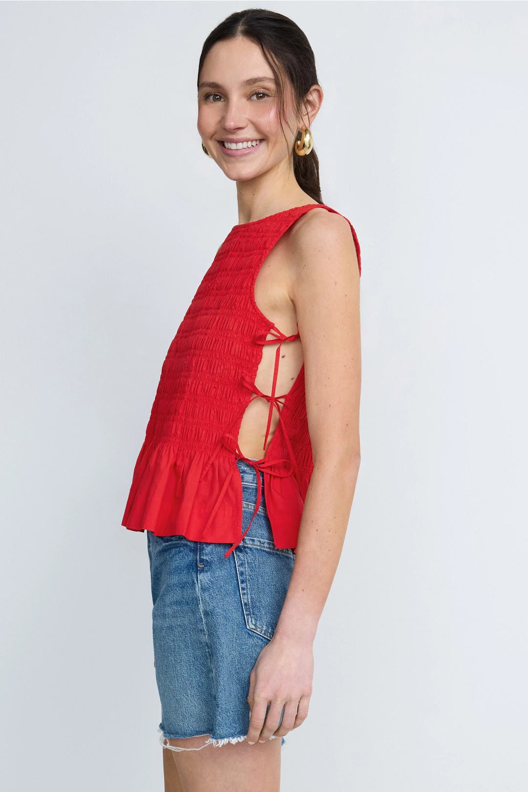 Smock Tie String Top by GANNI | Rent the Runway