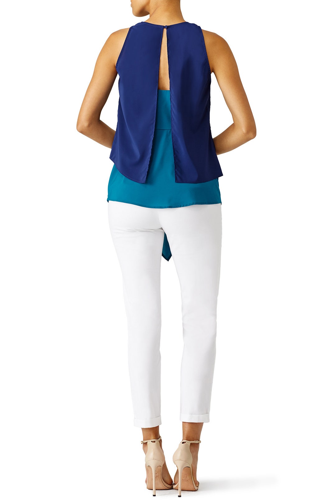 Navy and Teal Layer Top by Hunter Bell 1
