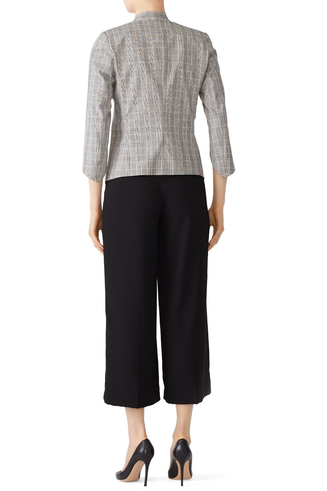 Grey Plaid Blazer by Slate & Willow 2