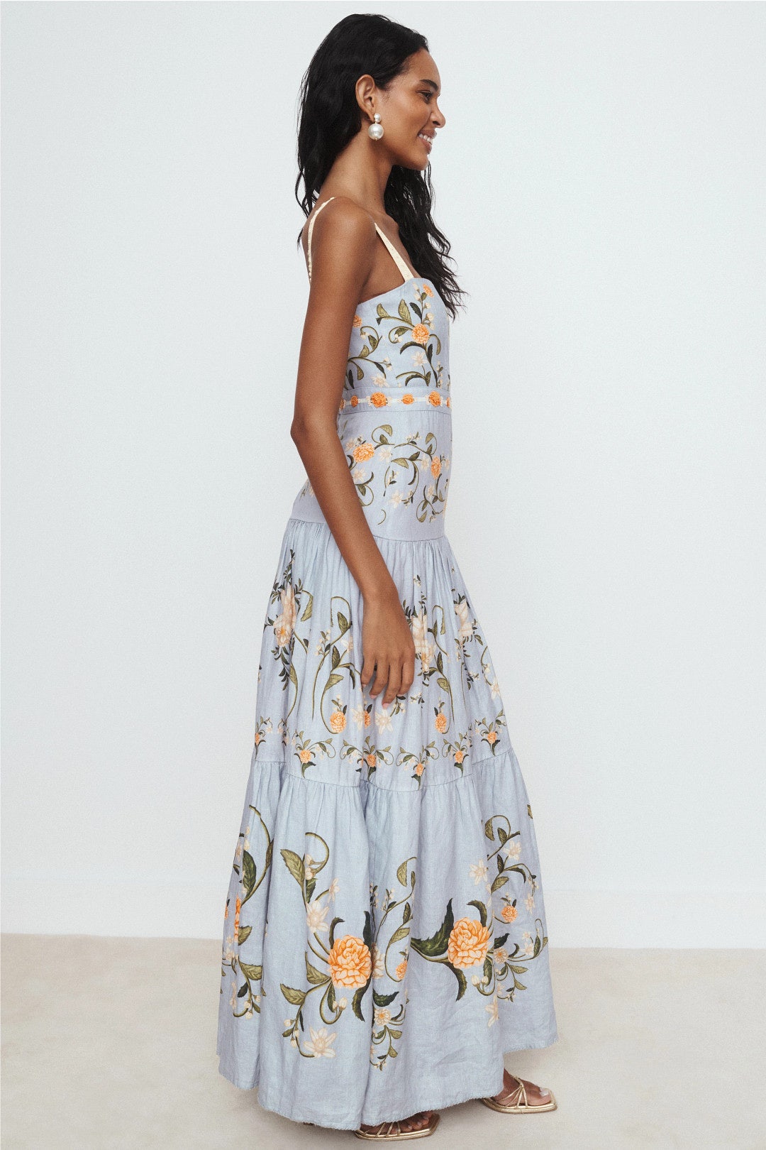 Lima Valle Embroidered Gown by Agua by Agua Bendita 2
