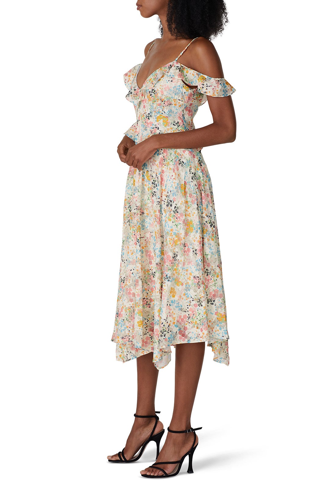 Floral Ruffle Chiffon Midi Dress by Rachel Rachel Roy 1