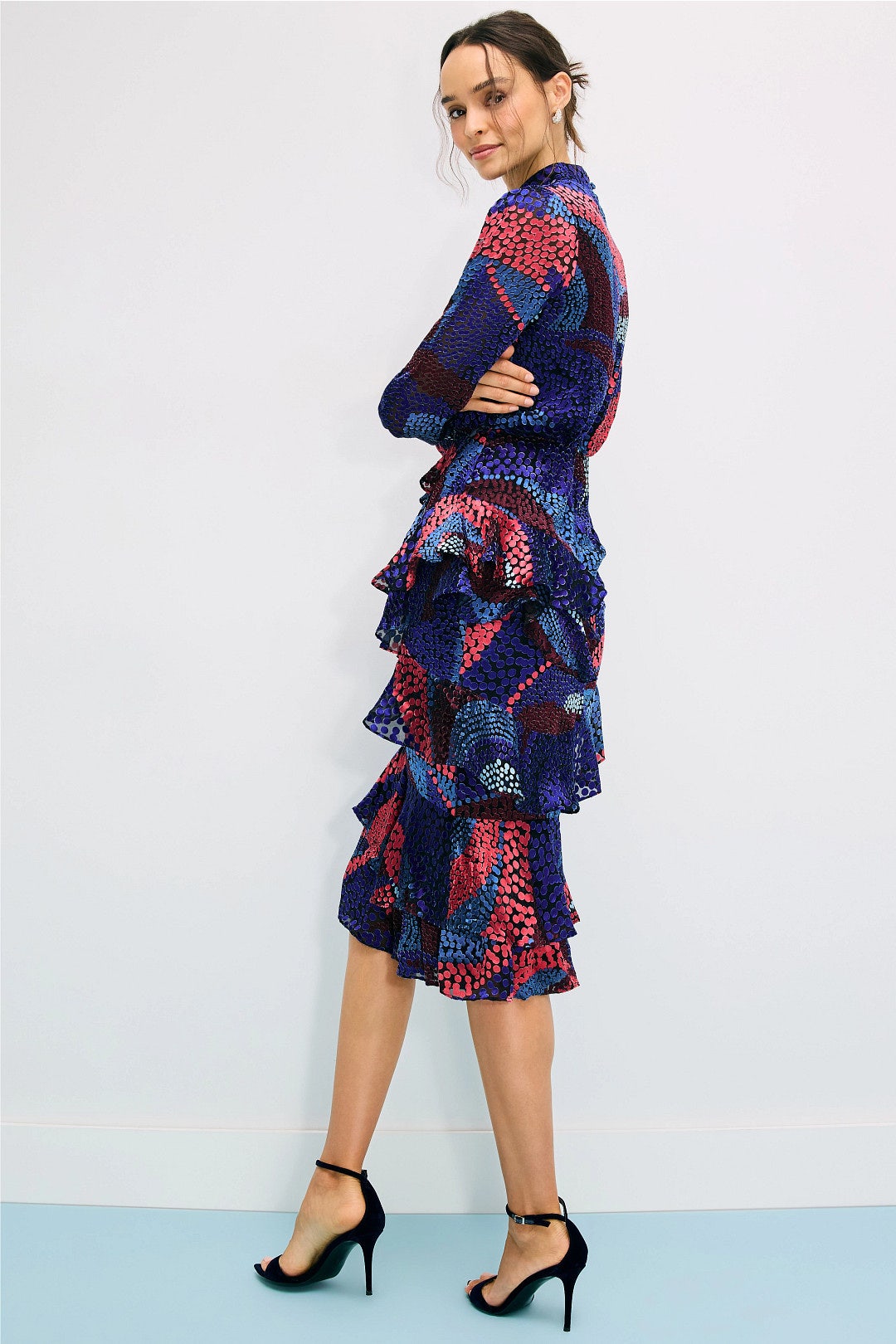 Blue Isa Ruffle Dress by SALONI 1