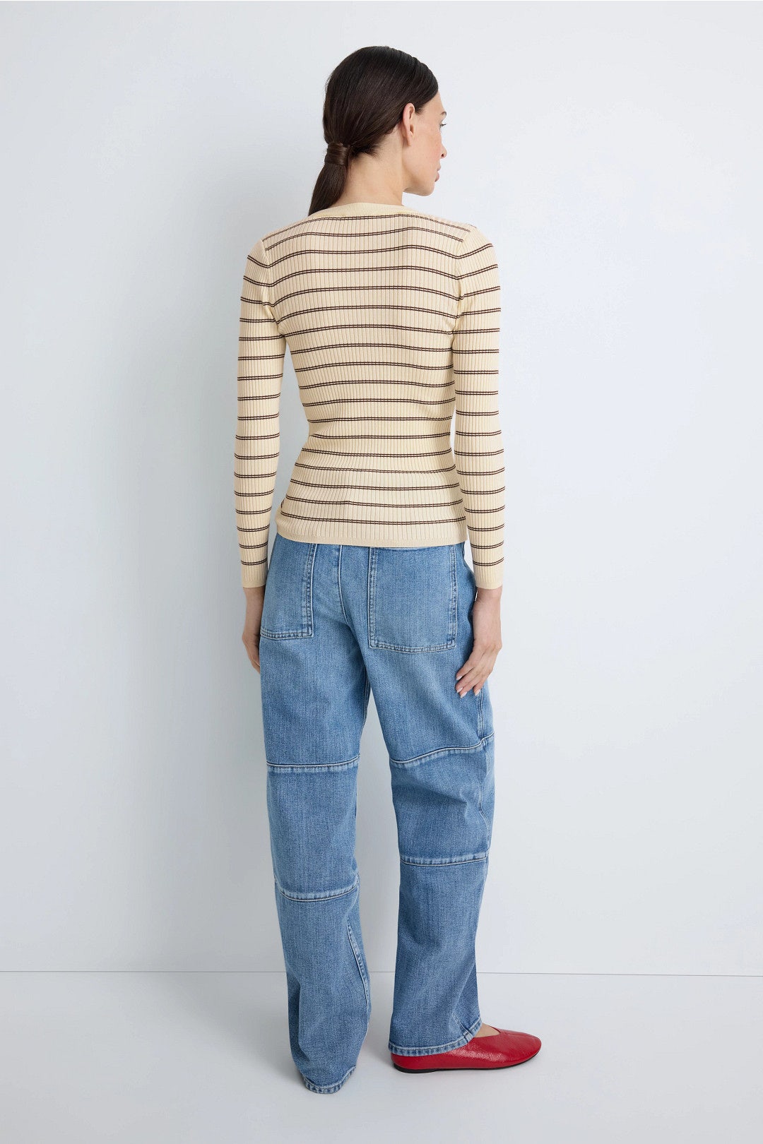 Gabri Striped Button Up Cardigan by Sandro 2