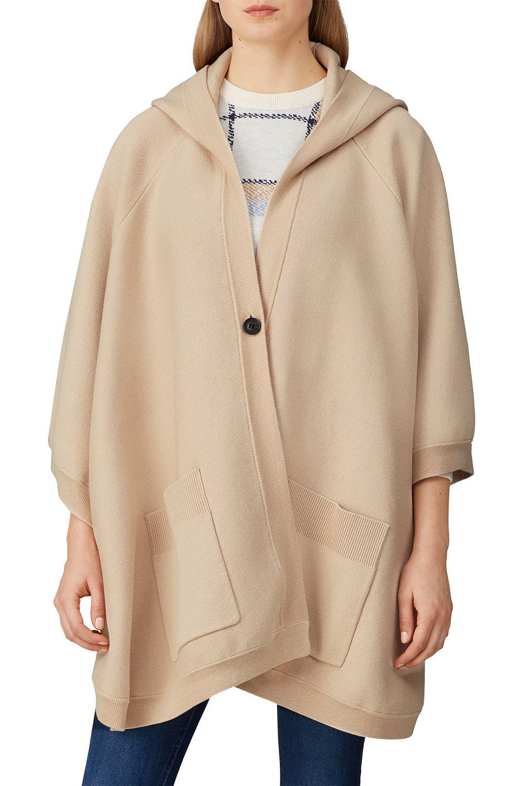 Beige Hooded Sweater Coat by Great Jones 1