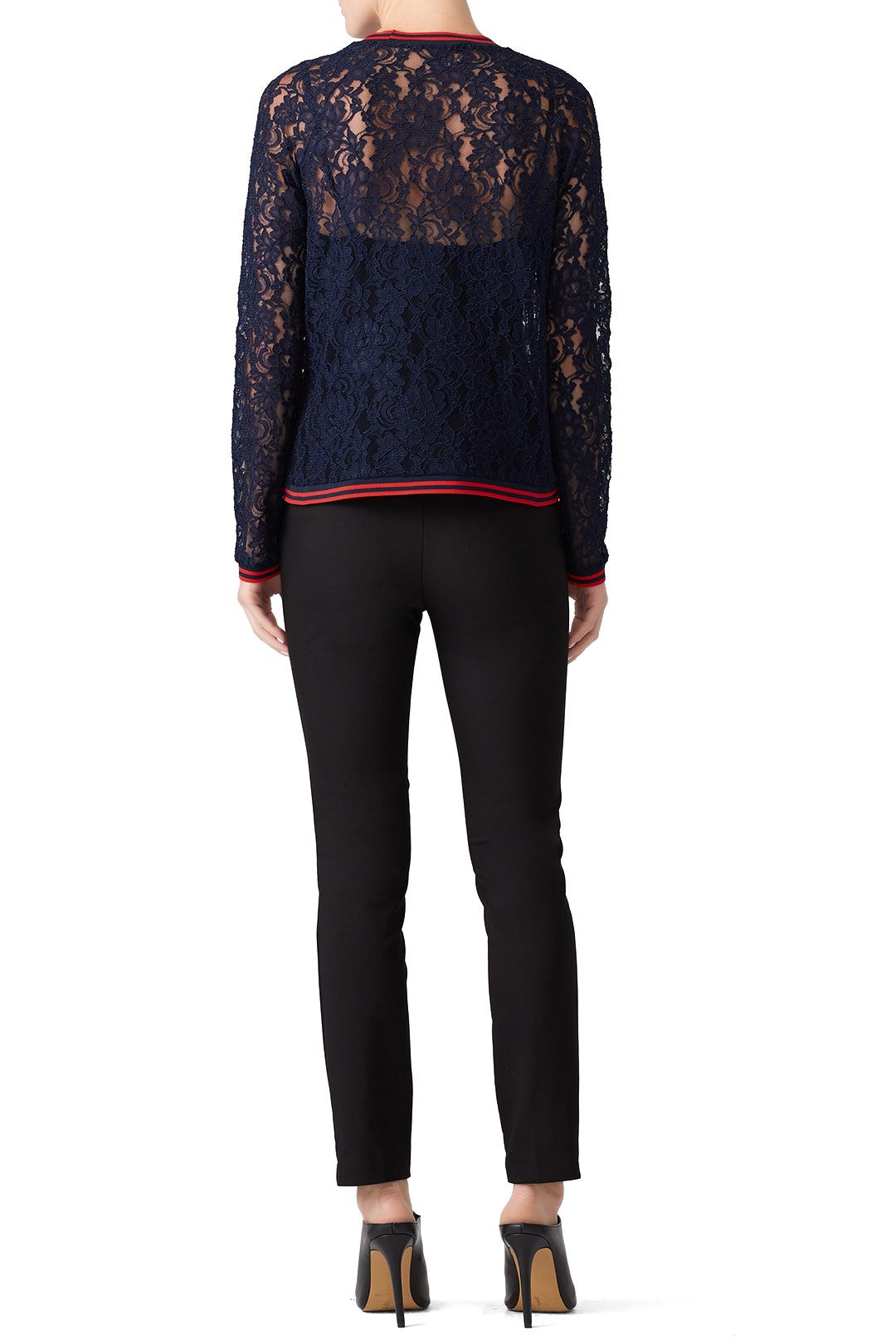 Sheer Navy Lace Top by Slate & Willow 1