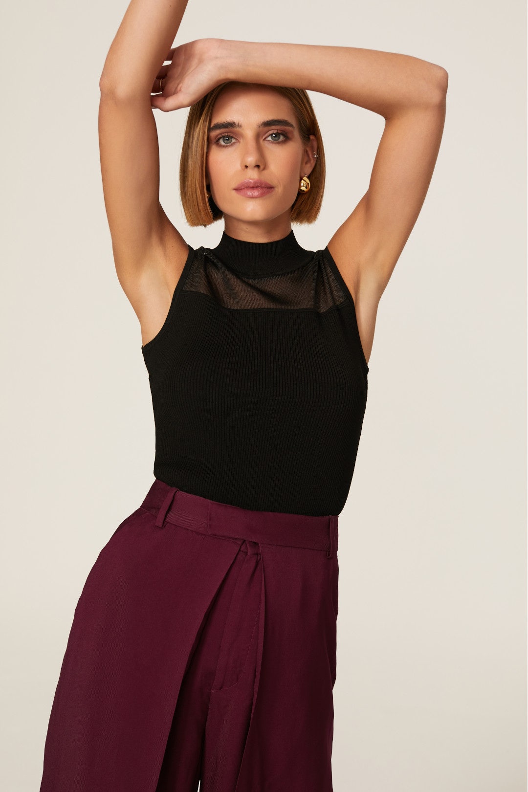 Sheer Yoke Top by Milly 1