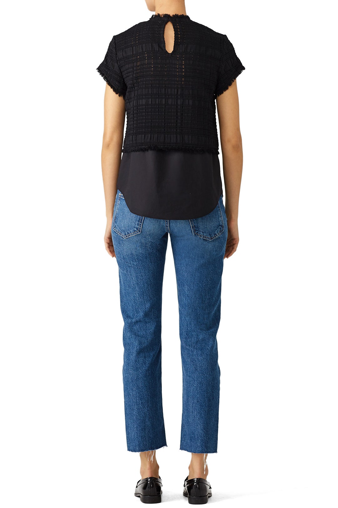 Black Asymmetrical Layered Top by Derek Lam 10 Crosby 1