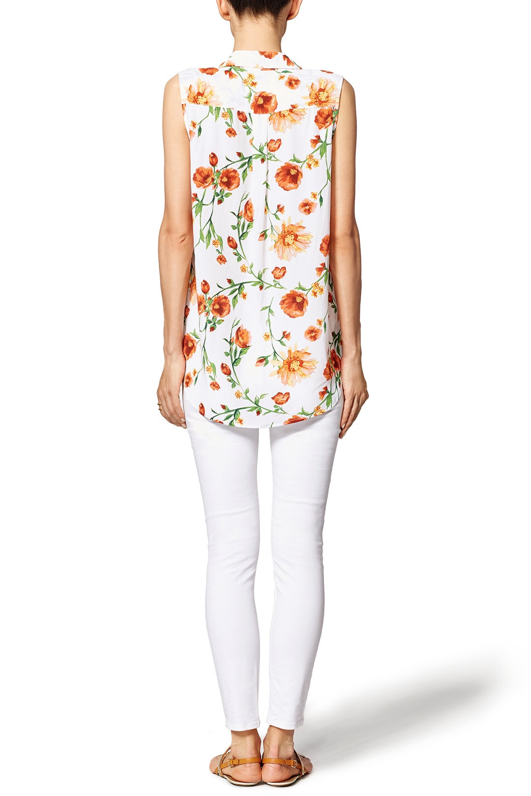 Floral Sleeveless Button Down by Equipment 2