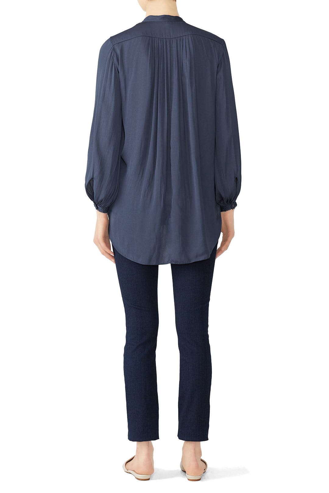Mosaic Blue Tie Blouse by HALSTON 1