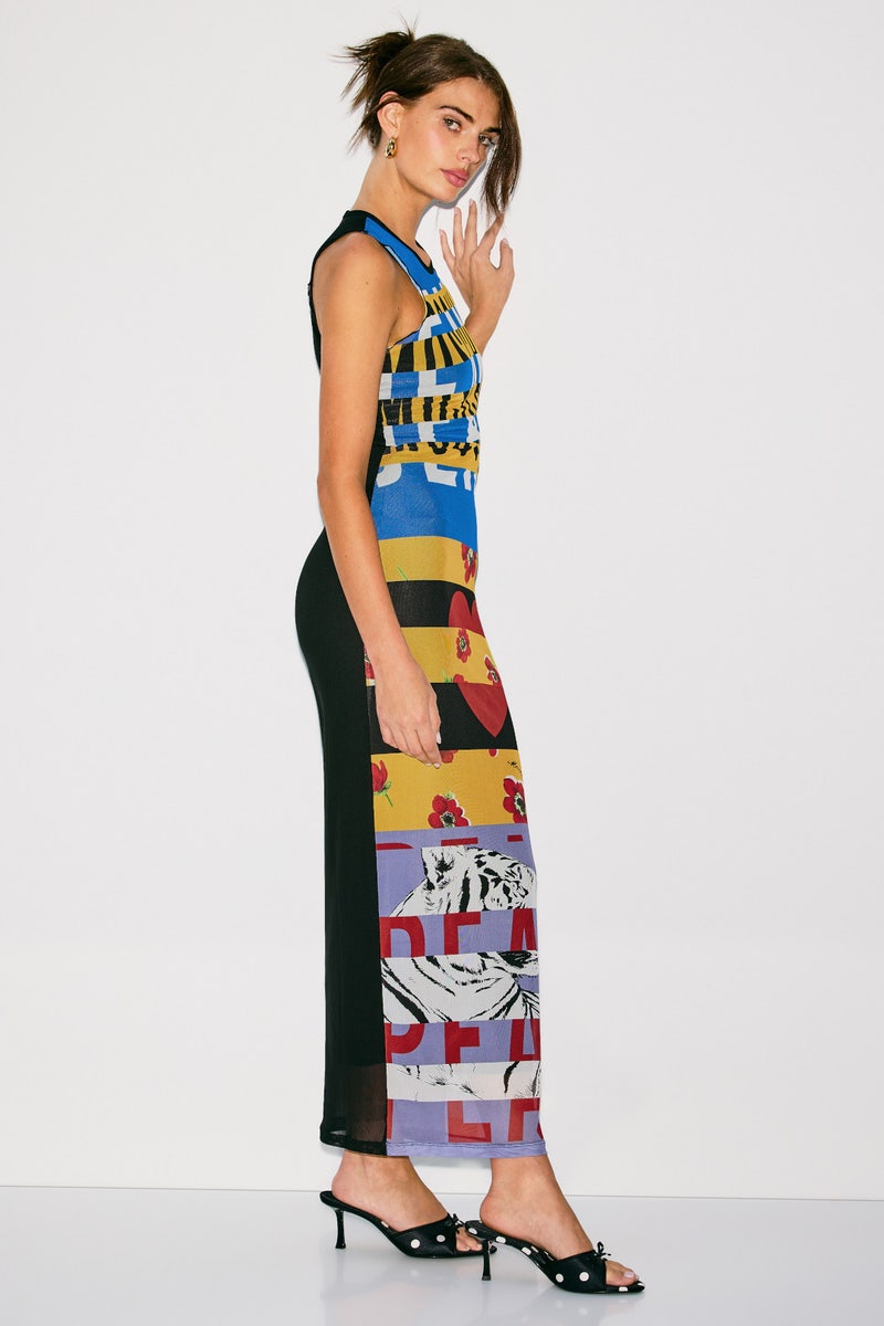 Printed Mesh Cover-up Dress by Moschino Jeans - Photo 1