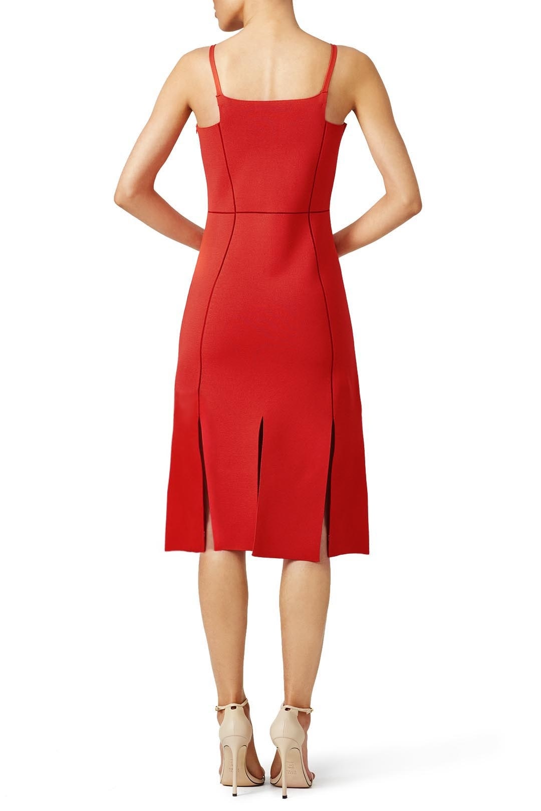 Red Square Pleat Dress by ADEAM 2