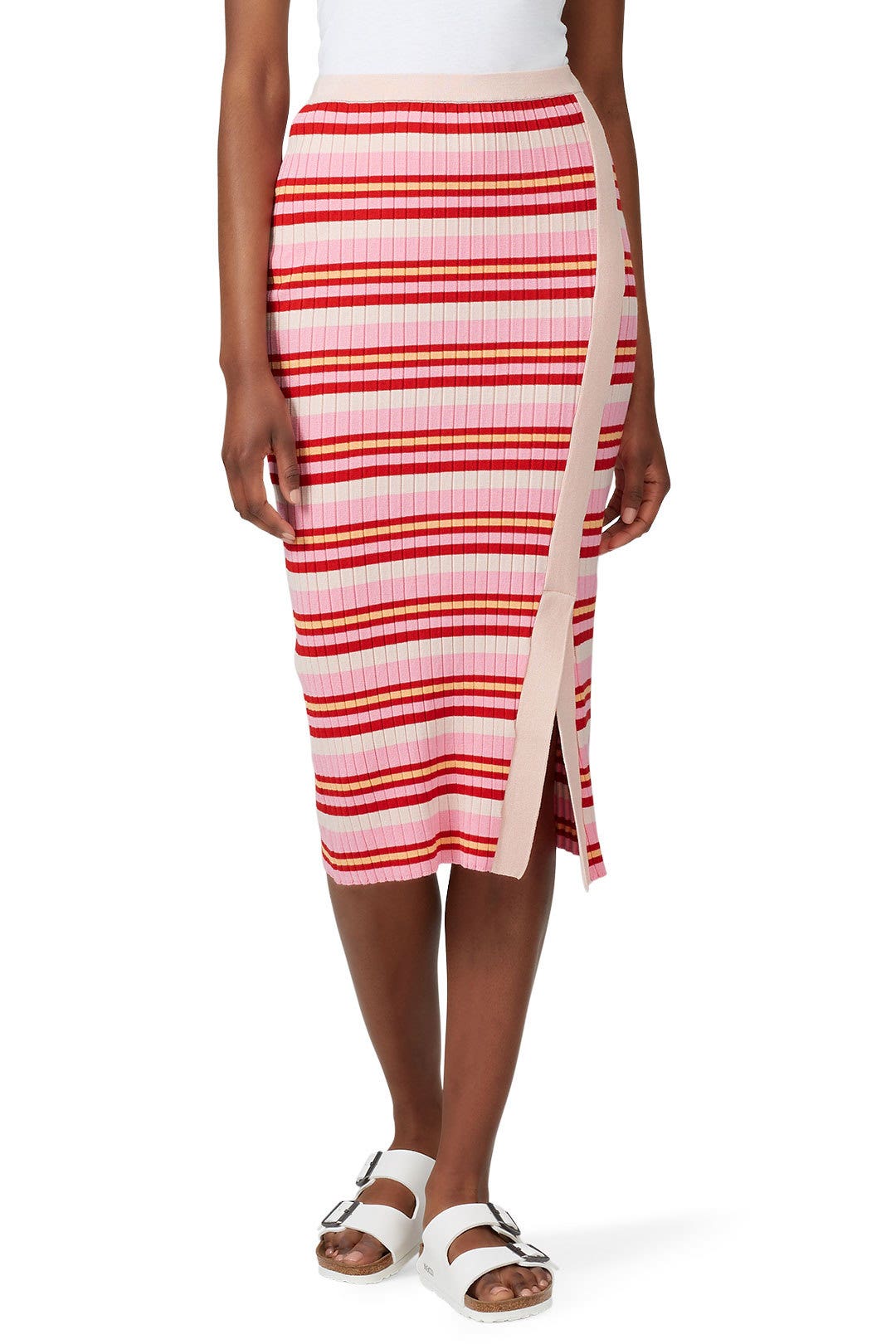 Striped Snap Rib Skirt by 525 America 1